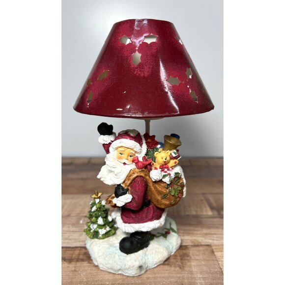 Home Trends Santa Claus Tealight Lantern With Red Shade 8'' - Picture 2 of 6